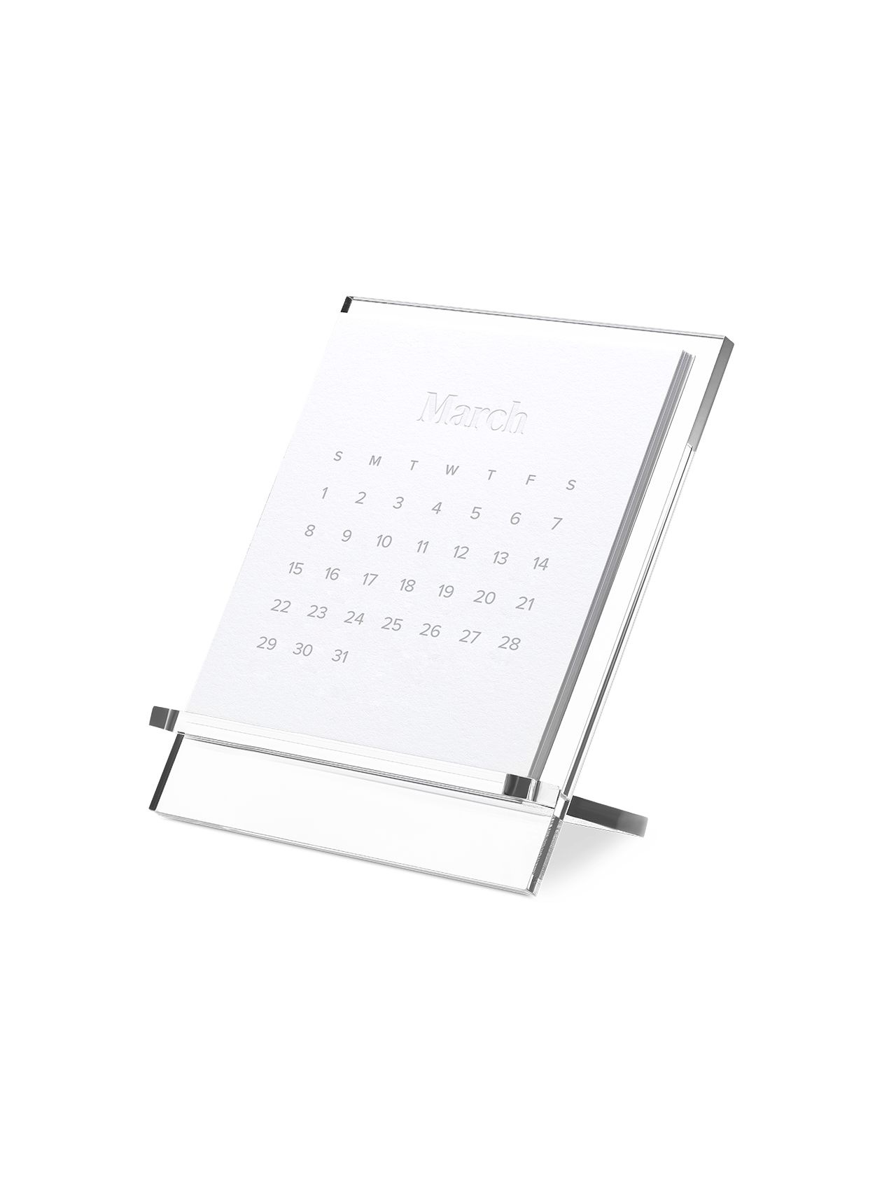 2026 Acrylic Desk Calendar side angle view