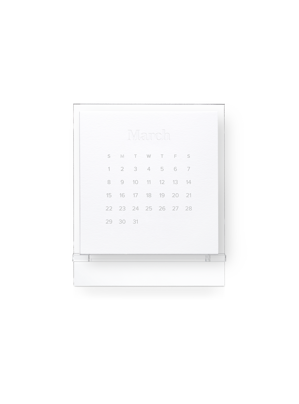 2026 Acrylic Desk Calendar front view
