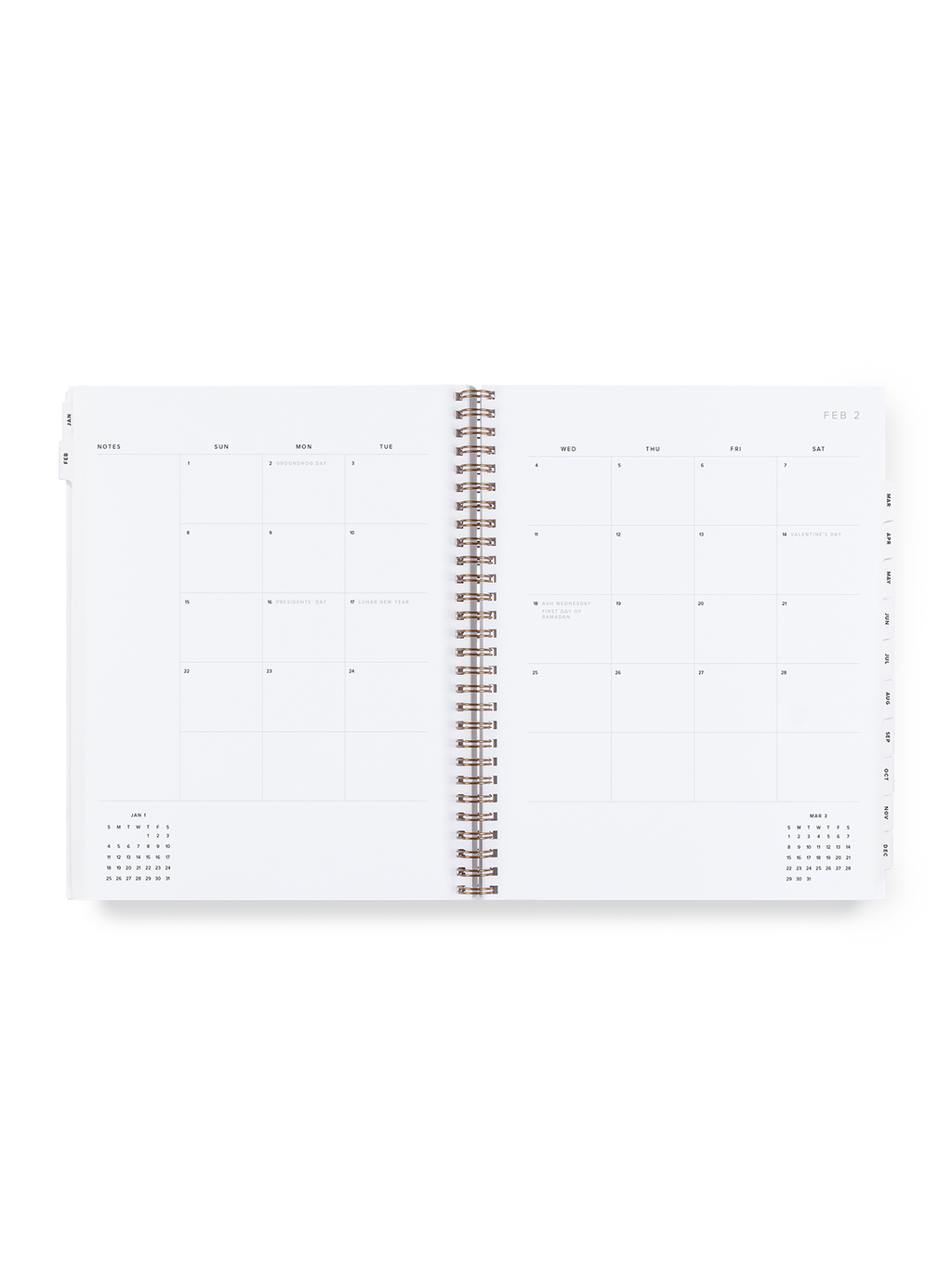 2026 Year Task Planner month view