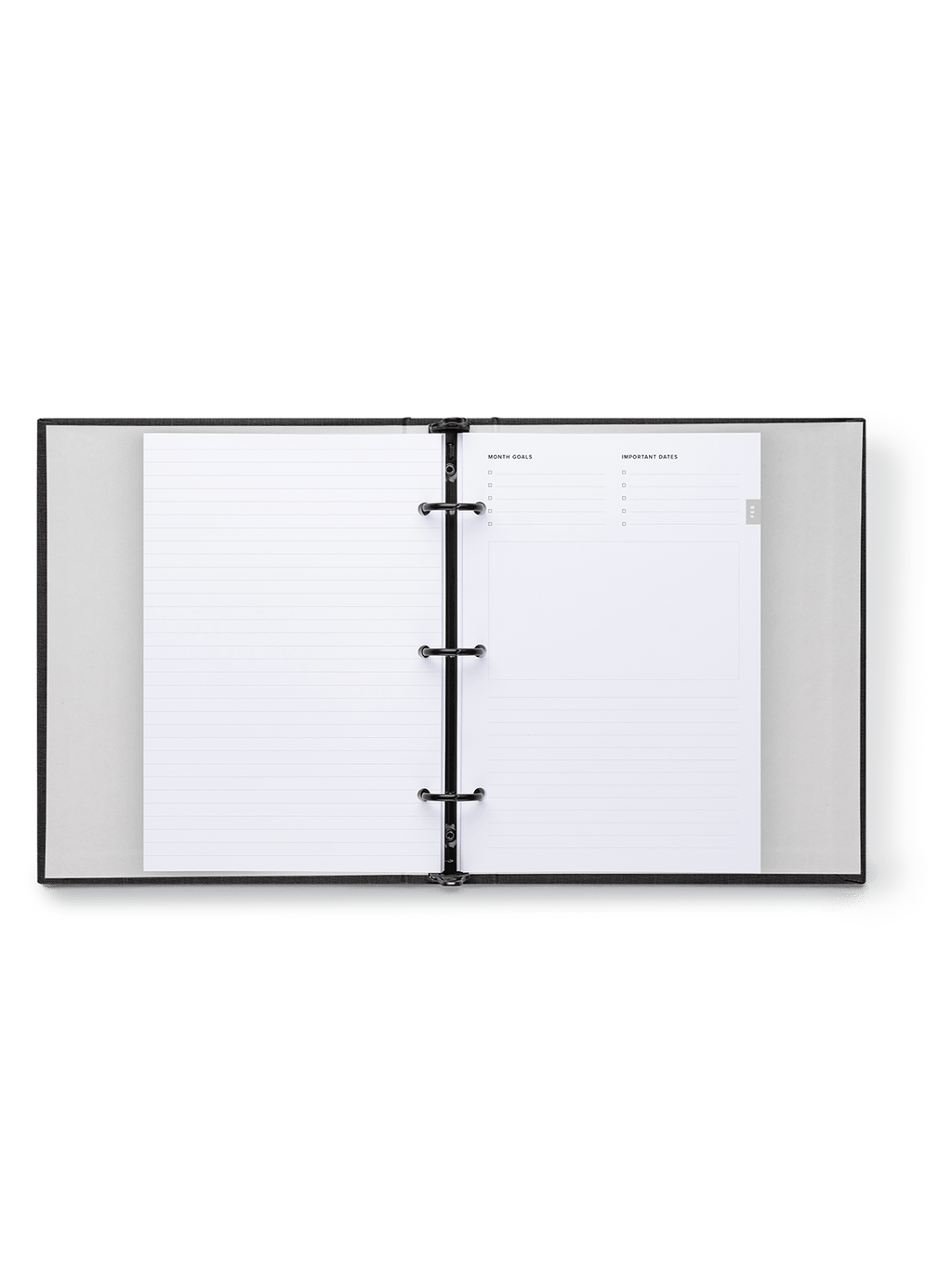 Compact Binder Planner interior goals spread view