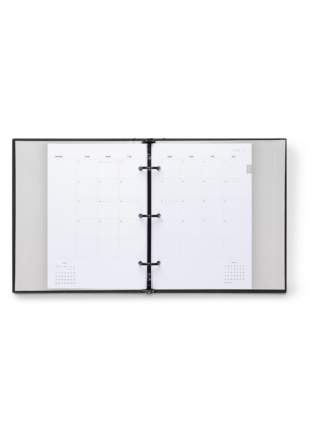 Compact Binder Planner interior month spread view