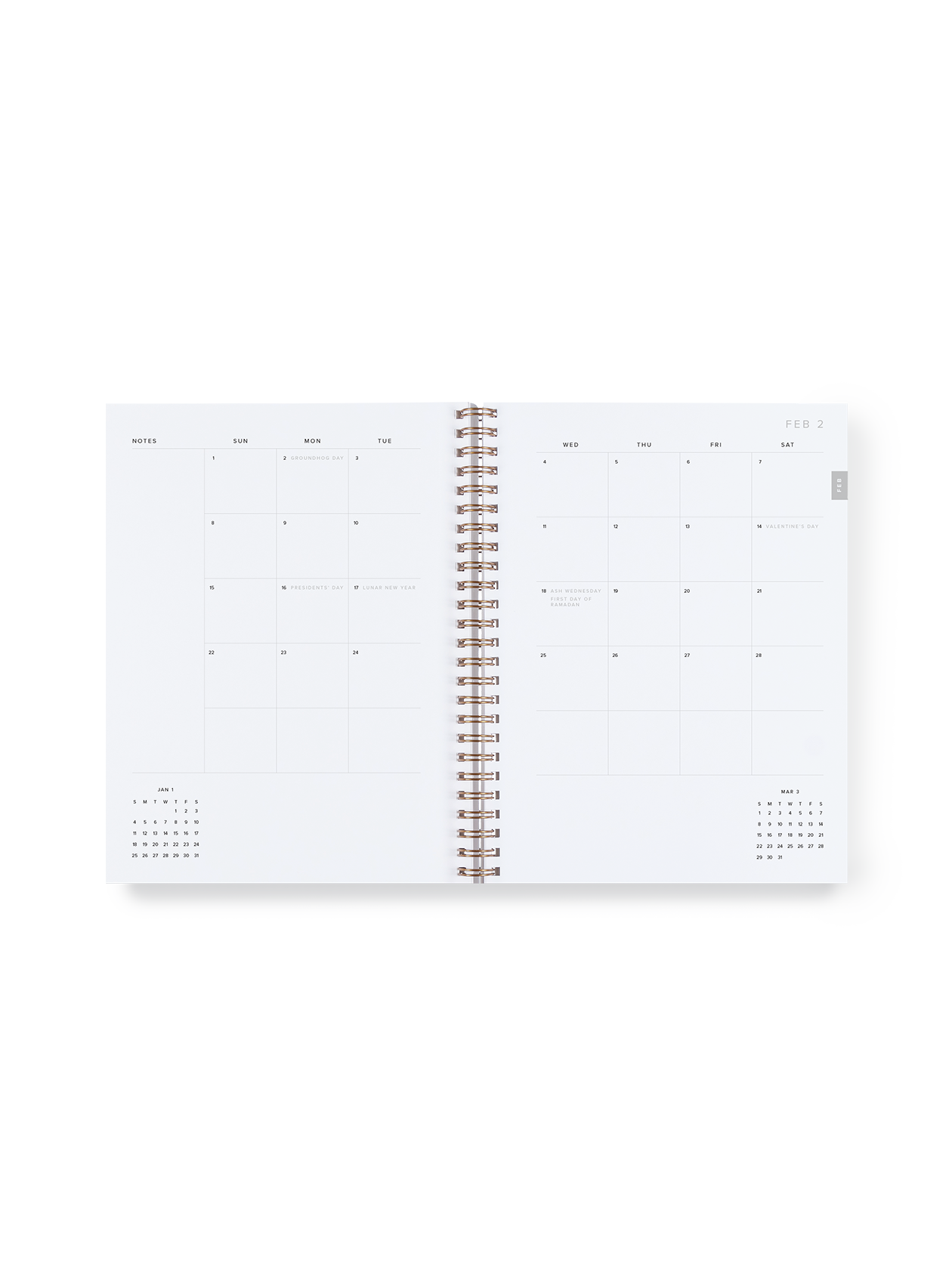 Compact Task Planner interior month spread