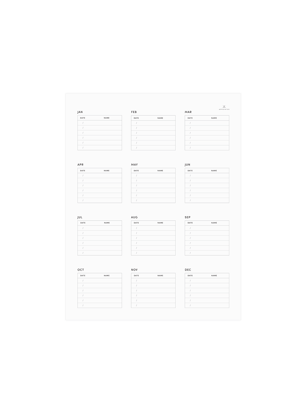 Schedule & Planning Perpetual Day Tracker Digital Download