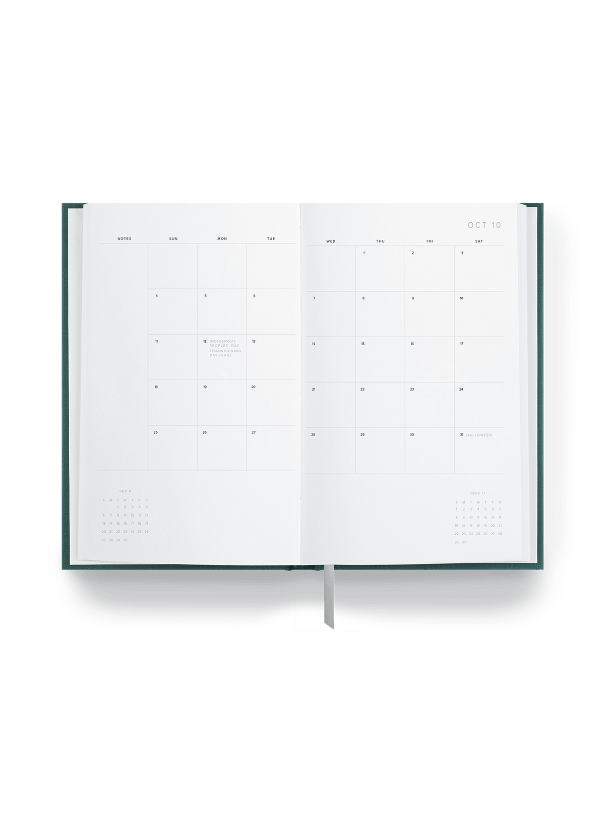 Daily Planner interior month view