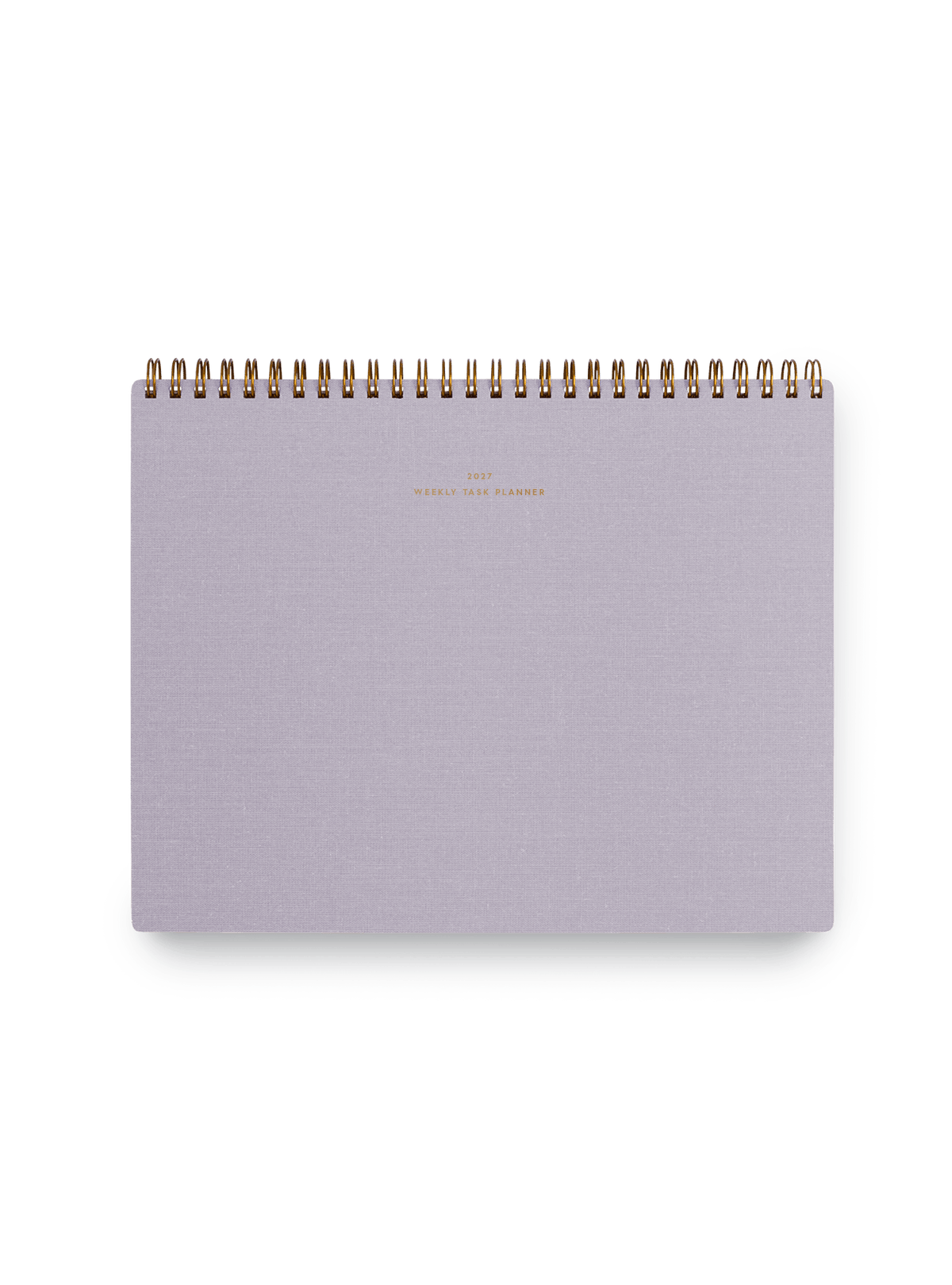 Appointed 26-27 top-bound Weekly Task Planner with brass wire-o binding and gold foil details || Lavender Gray