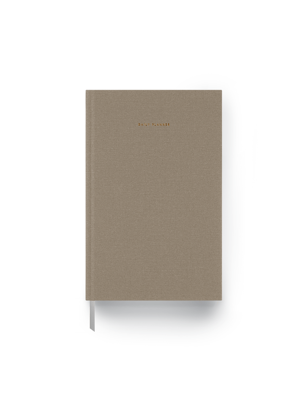 The Appointed 25-26 Daily Planner in Taupe with casebound hardcover and gold foil details || Taupe