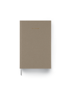 The Appointed 25-26 Daily Planner in Taupe with casebound hardcover and gold foil details || Taupe