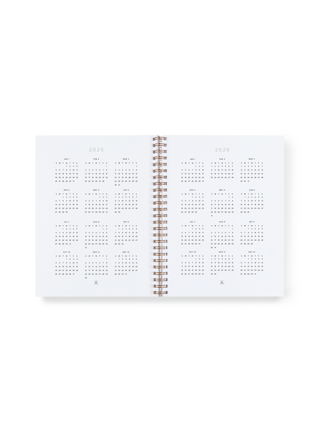 Weekly Grid Planner interior year spread
