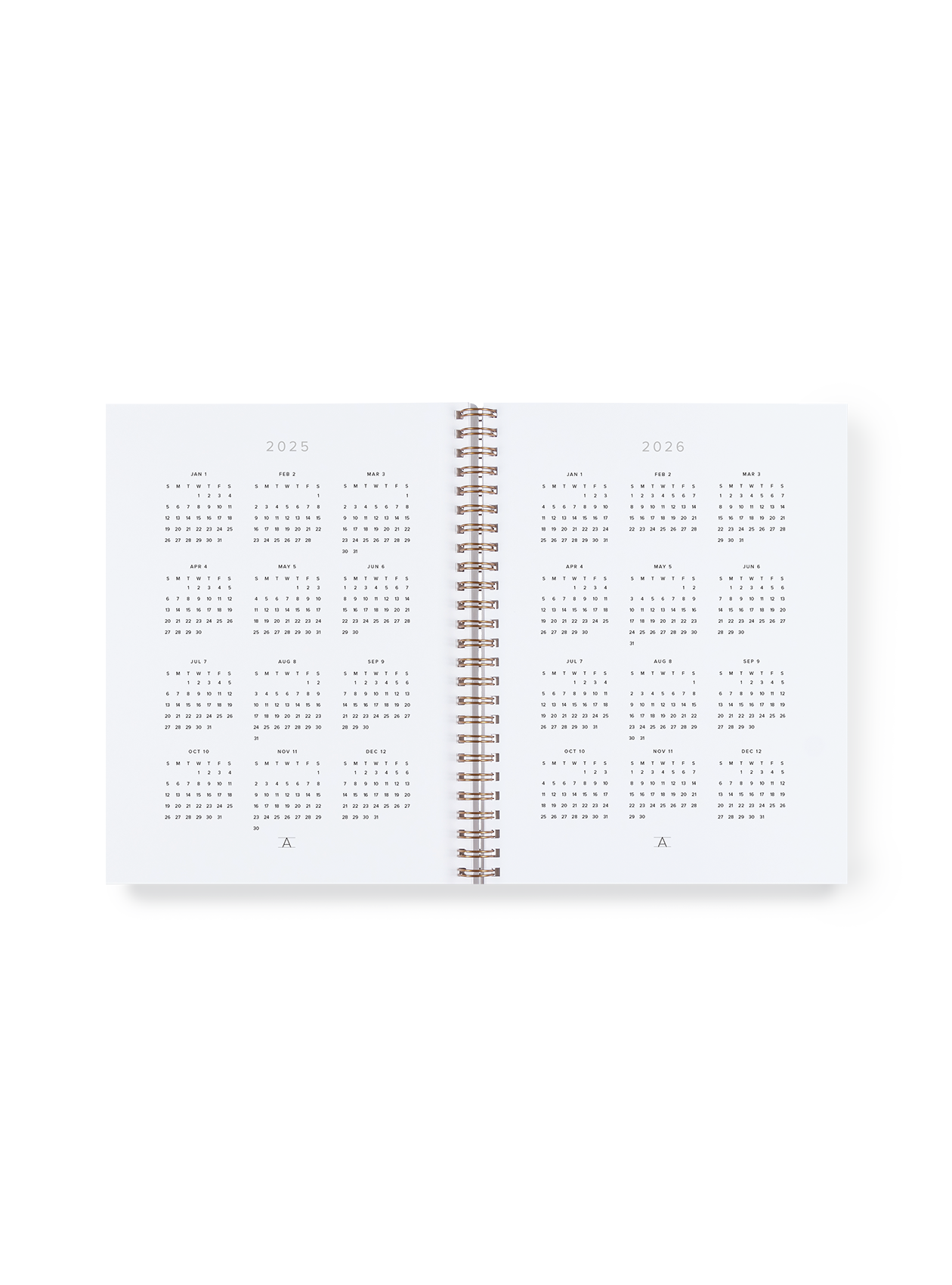 Weekly Grid Planner interior year spread