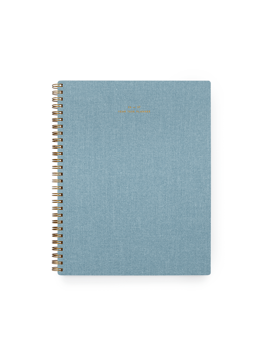 26-27 Year Task Planner in Chambray Blue bookcloth with brass wire-o binding front view || Chambray Blue