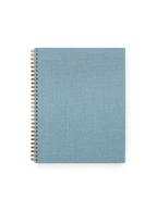 26-27 Year Task Planner in Chambray Blue bookcloth with brass wire-o binding front view || Chambray Blue