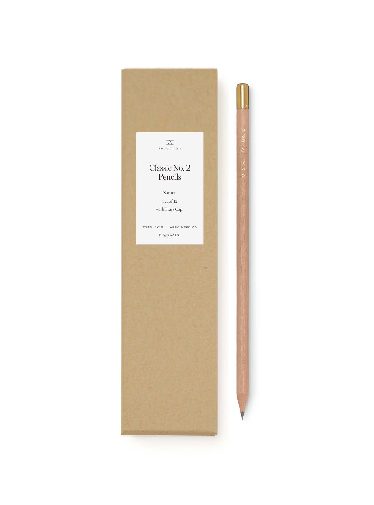 Classic No. 2 Pencil Set in Natural with one pencil
