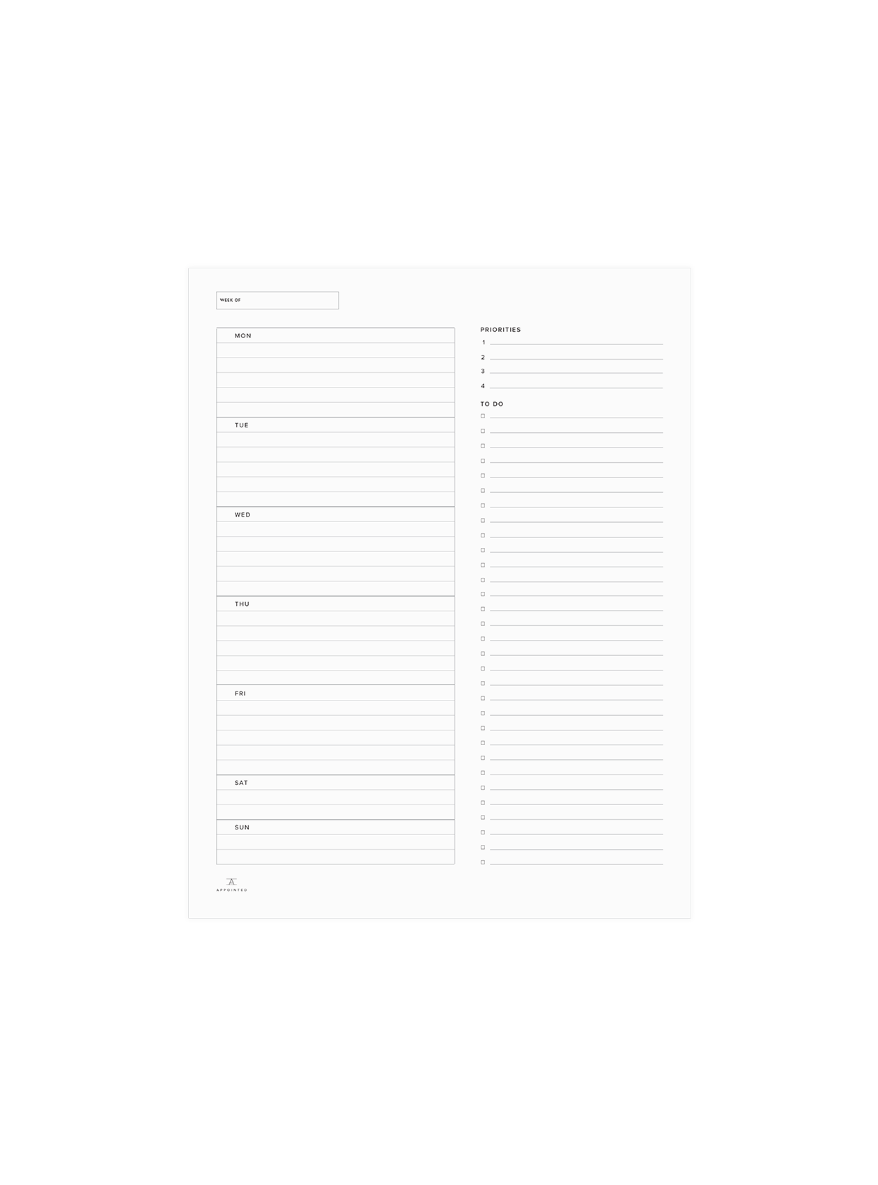 Weekly Planning