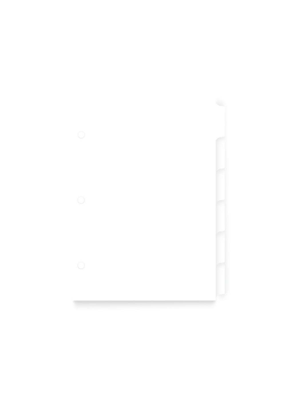 The appointed.mommpact Binder Tabs, front view.