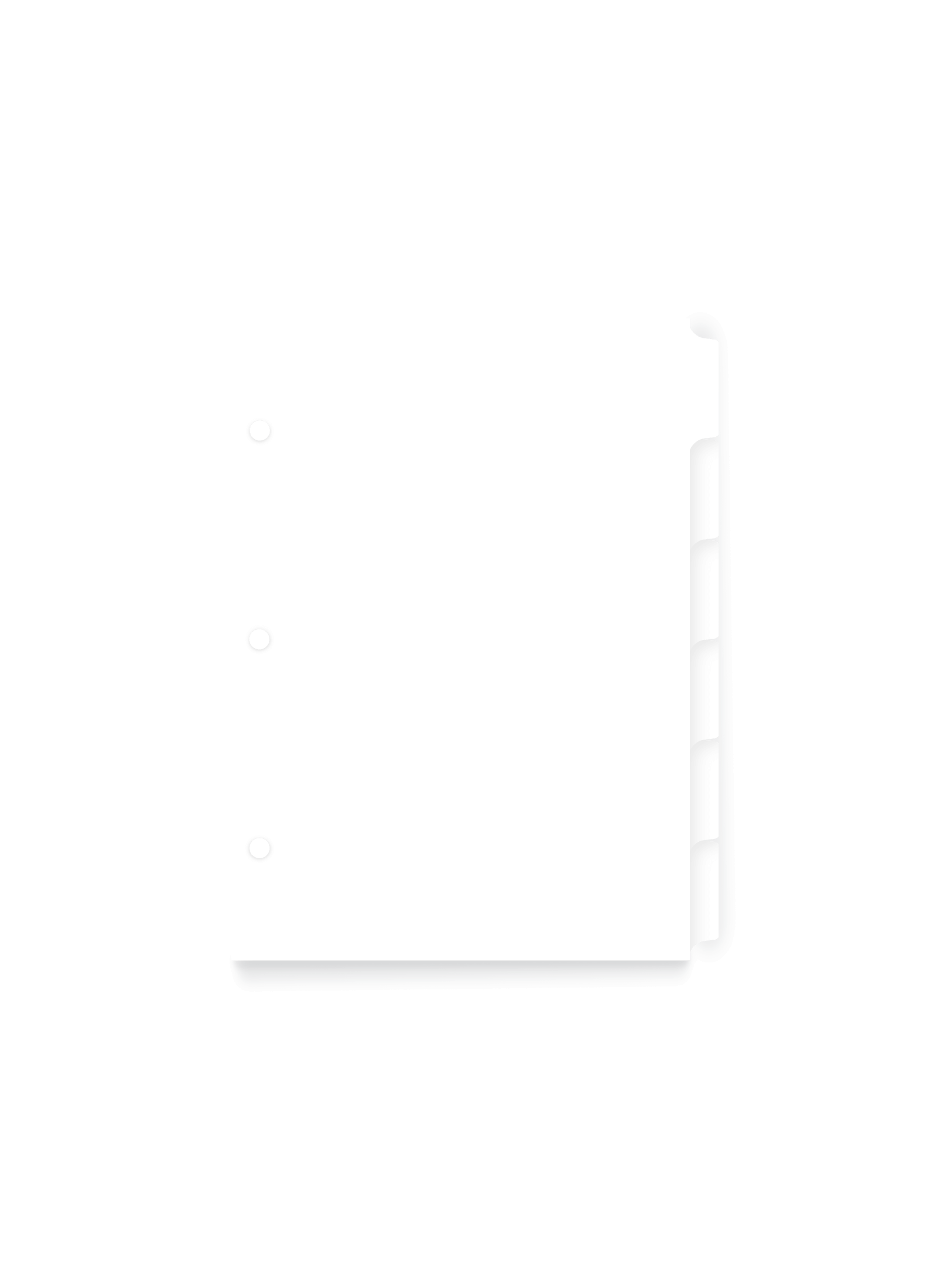 The appointed.mommpact Binder Tabs, front view.