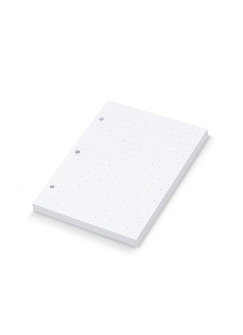 The appointed.mommpact Binder Dot Grid Inserts, angled side view. || Dot Grid