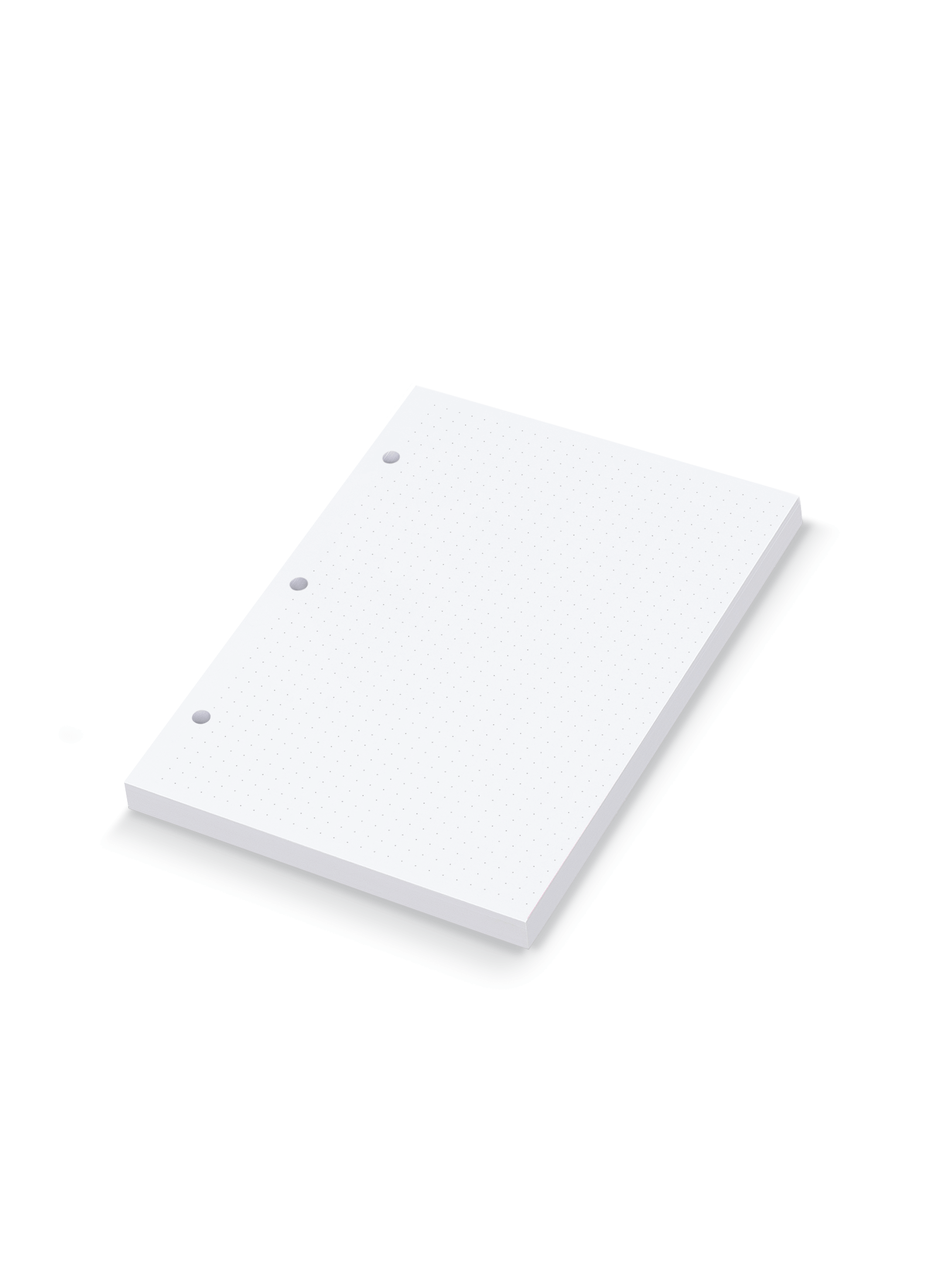 The appointed.mommpact Binder Dot Grid Inserts, angled side view. || Dot Grid