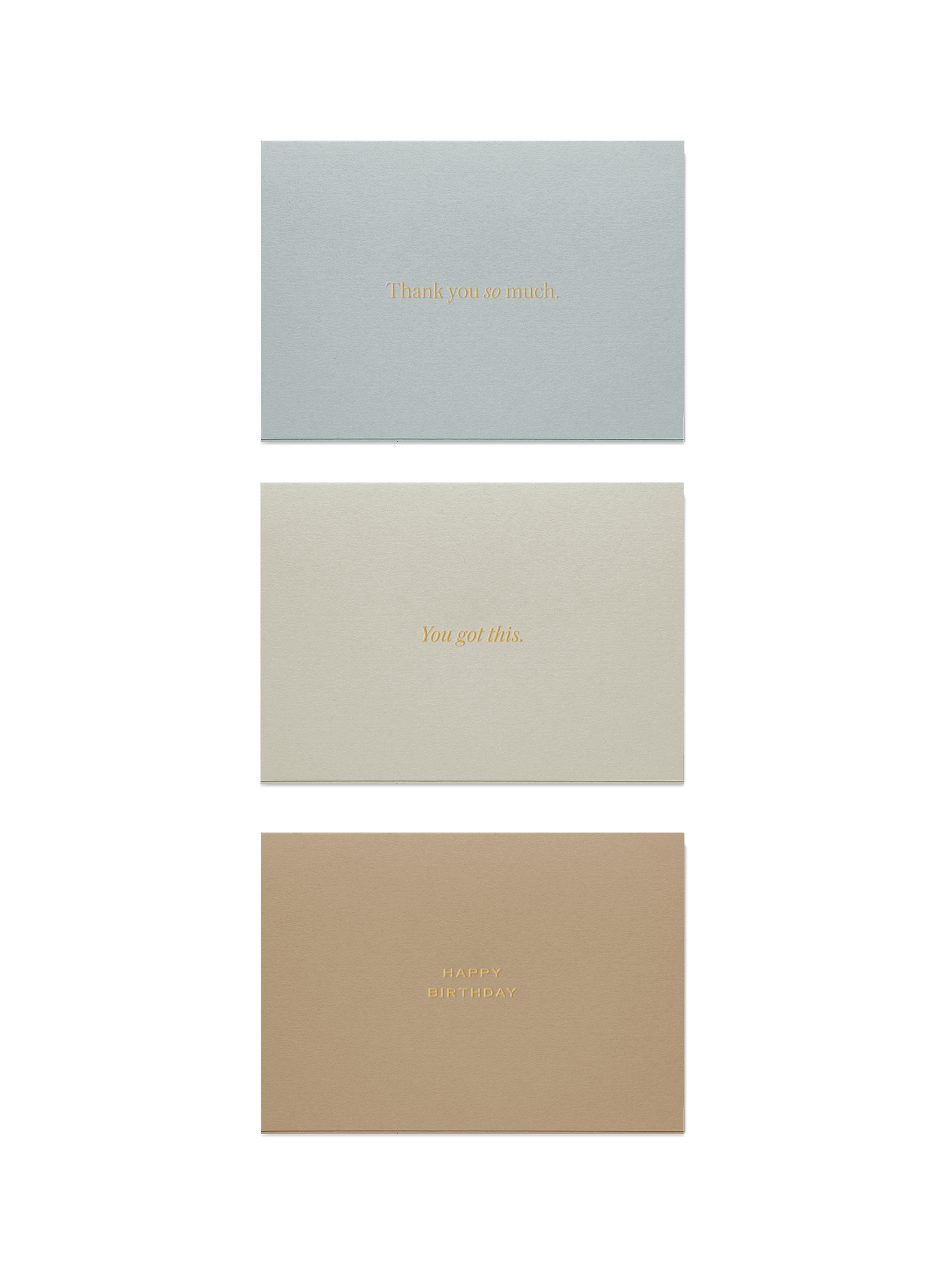 Birds eye view of 3 card types included in the Card Keeper set