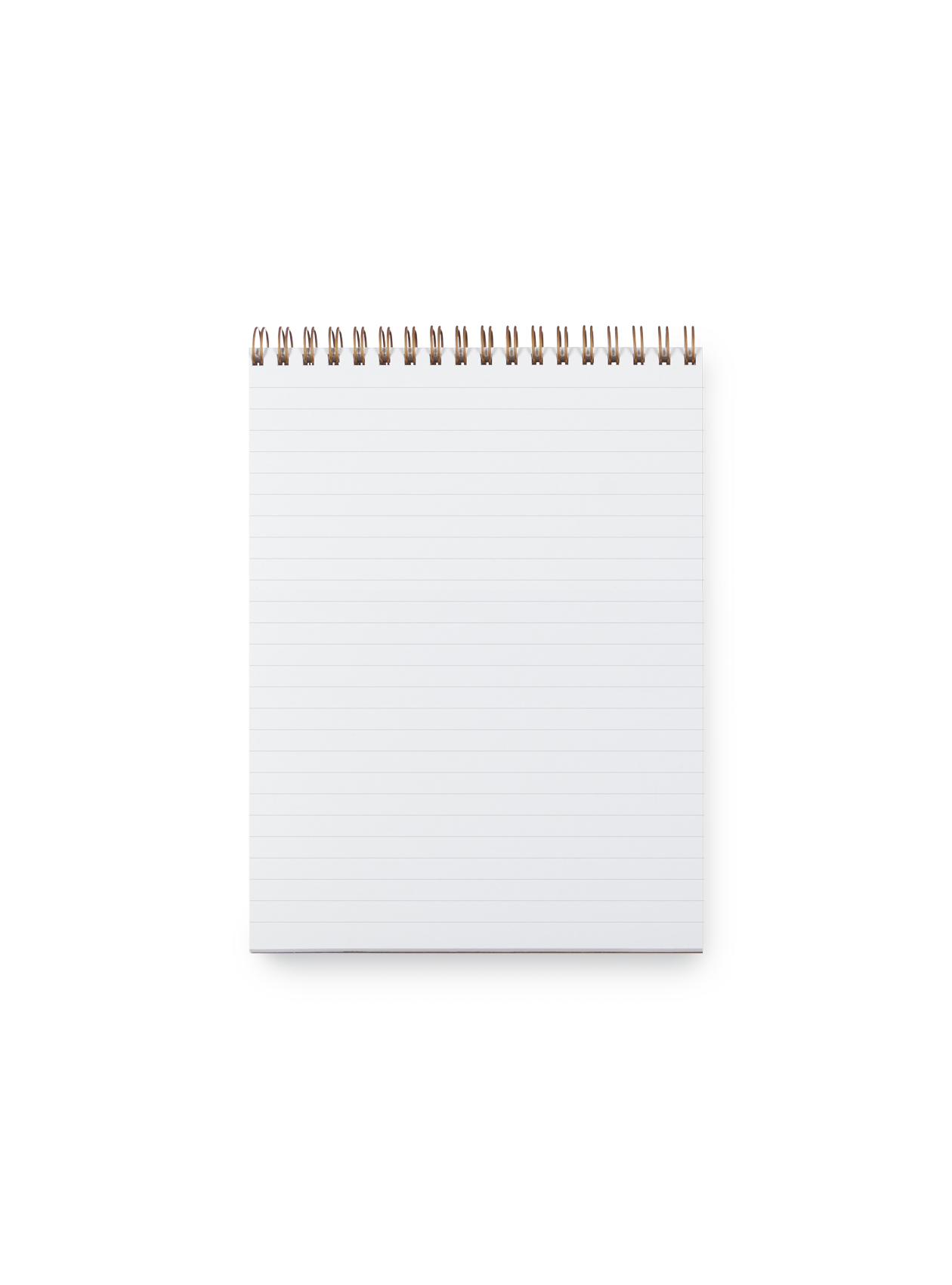 Appointed Office Notepad with gold foil details, bookcloth cover, and brass wire-o binding interior view